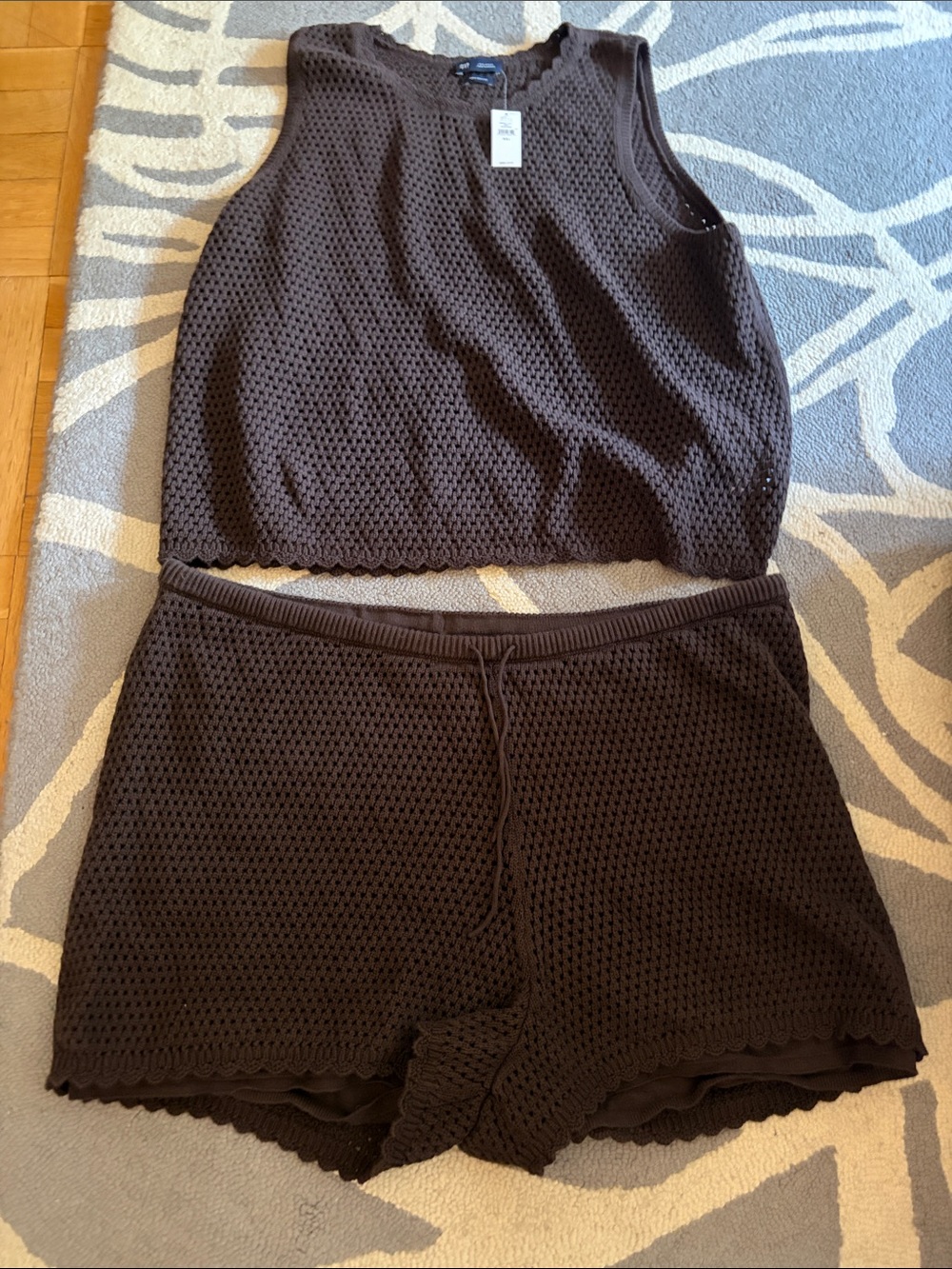 GAP Brown Crochet Knit Lounge set